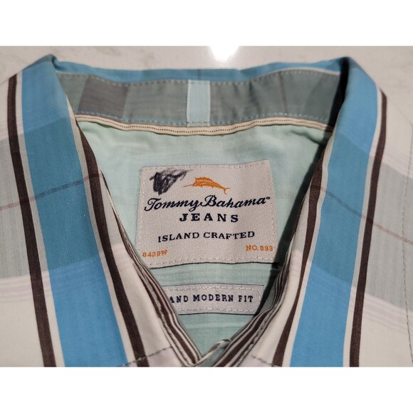 Tommy Bahama Sahara Sun Fade Island Crafted Plaid Dust Gray $128 MSRP Aloha NWOT - Picture 10 of 12